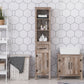 kleankin Tall Bathroom Storage Solution: Freestanding Cabinet with Adjustable Shelves, Cupboard Space & Home Organization, White.