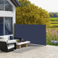 Outsunny 118"x63" Outdoor Retractable Privacy Screen Patio Side Awning Folding Divider UV Wind Resistant Dark Blue | The Comfy Couch Canada