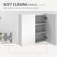 Kleankin Mirrored Bathroom Elegance: Wall-Mounted Medicine Cabinet with Mirror Doors, Adjustable Shelf, Soft Close Feature, White | The Comfy Couch Canada