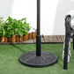Outsunny 21lb Heavy Duty Patio Umbrella Base: 18" Round Resin Rattan Design Stand Black | The Comfy Couch Canada