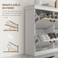 HOMCOM Space-Saving Shoe Storage Cabinet 4 Flip Drawers Adjustable Shelves for 20 Pairs Shoes White | The Comfy Couch Canada