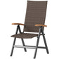 Outsunny Folding Patio Wicker Dining Chair with Steel Frame, Armrest, Backrest for Outdoor, Garden, Backyard, Brown | The Comfy Couch Canada