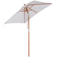 Outsunny Square Wooden Patio Umbrella: 6.6x5ft Fir Market Parasol with Tilt & 6 Ribs, Cream White | The Comfy Couch Canada