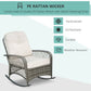 Outsunny PE Rattan Rocking Chair Outdoor Patio Wicker Recliner with Soft Cushion for Garden Backyard Porch Khaki | The Comfy Couch Canada