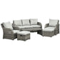Outsunny 6 Pieces Patio Furniture Set Conversation Set Wicker Sectional Set Cushioned Outdoor Rattan 3-Seat Sofa Adjustable Recliner | The Comfy Couch Canada