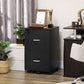 Vinsetto Locking File Chest: 2-Drawer Wooden Cabinet on Wheels for Secure Home Office & Study Organization, Black | The Comfy Couch Canada