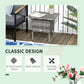 Outsunny Mixed Gray Rattan End Table Outdoor Coffee Table with Plastic Board Top for Balcony Patio Furniture | The Comfy Couch Canada