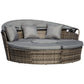 Outsunny 4-Piece Outdoor Lounge Set with Cushioned Daybed Round Sofa Bed Patio Furniture with Canopy Coffee Table Grey | The Comfy Couch Canada