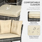 Outsunny 6pc Outdoor Patio Dining Set PE Rattan Sofa Chair Table Cushions Khaki | The Comfy Couch Canada