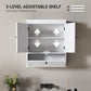 HOMCOM Medicine Cabinet with Adjustable Shelf, Bathroom Wall Cabinet Bathroom Cabinet with Recessed Panels, White | The Comfy Couch Canada