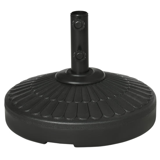 Outsunny Patio Umbrella Base with Handle, Heavy Duty Round Umbrella Stand, Garden Umbrella Holder for 1.5", 1.9" Poles, Black | The Comfy Couch Canada