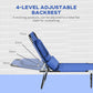 Outsunny 2PCS Adjustable Outdoor Lounge Chair, Garden Folding Chaise Lounge w/ Reading Hole Reclining Tanning Chair Seat, Folding Camping Beach Lounging Bed with Head Support Blue | The Comfy Couch Canada