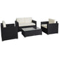 Outsunny 4PC Rattan Wicker Sofa Set Outdoor Patio Furniture with Cushions Coffee Sectional Deluxe | The Comfy Couch Canada