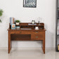 HOMCOM Home Office Desk with Hutch Storage Brown Writing Table with Drawers Shelf & Cable Management for Study Workstation | The Comfy Couch Canada