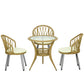 Outsunny 4 Piece Rattan Patio Dining Set Tempered Glass Top Storage Light Brown Furniture | The Comfy Couch Canada