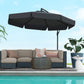 Outsunny 11ft Cantilever Patio Umbrella Offset Parasol 8 Ribs Cross Base for Outdoor Garden Black | The Comfy Couch Canada