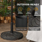 Outsunny 40lb Patio Umbrella Base: Heavy Duty 21" Round Resin Stand for Outdoor Use, Bronze | The Comfy Couch Canada