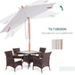 Outsunny Square Wooden Patio Umbrella: 6.6x5ft Fir Market Parasol with Tilt & 6 Ribs, Cream White | The Comfy Couch Canada