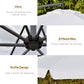 Outsunny 11FT White Offset Patio Umbrella Cantilever Easy Tilt Cross Base 8 Ribs Sun Shade for Garden | The Comfy Couch Canada