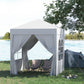 Outsunny Pop Up Party Tent 6.6x6.6ft Outdoor Folding Gazebo Canopy with Side Walls Easy Setup for Events White | The Comfy Couch Canada