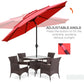 Outsunny 9FT Patio Umbrella 3 Tiers Outdoor Market Umbrella Crank Push Button Tilt for Deck Backyard Lawn Red | The Comfy Couch Canada