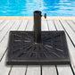 Outsunny Patio Umbrella Base: 18.5" Square Outdoor Resin Parasol Stand, Market Umbrella Holder for Deck, Bronze | The Comfy Couch Canada