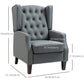 HOMCOM Grey Faux Leather Accent Chair - Chic Modern Armchair with Thick Padding for Comfort in Living Room or Home Office | The Comfy Couch Canada