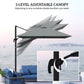 Outsunny 8 FT Aluminium Cantilever Patio Umbrella with 360å¡ Rotation, Cross Base, Crank and Tilt for Garden, Patio, Dark Grey | The Comfy Couch Canada
