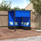 Outsunny Wicker Patio Furniture, Outdoor PE Rattan Sofa Set with Retractable Canopy Pergola, Shade Shelter, Blue | The Comfy Couch Canada