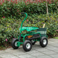 Outsunny Garden Scooter, Rolling Cart with Swivel and Adjustable Seat, Tool Tray, Bucket Basket, Green and Black | The Comfy Couch Canada