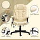 HOMCOM Heated Ergonomic Office Chair: Adjustable, Massage, Swivel, Vibrating, High Back Leather Executive, Beige | The Comfy Couch Canada