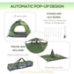 Outsunny Camping Tent, 3 Person Family Tent, 1000mm Waterproof, with Sewn-in Groundsheet and Carry Bag,  for Fishing, Dark Green | The Comfy Couch Canada