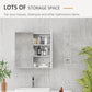 Kleankin Mirrored Bathroom Elegance: Wall-Mounted Medicine Cabinet with Mirror Doors, Adjustable Shelf, Soft Close Feature, White | The Comfy Couch Canada