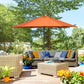 Outsunny 6.6FT Patio Umbrella, Outdoor Parasol with 6 Solid Ribs, Orange | The Comfy Couch Canada