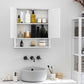 Kleankin White Wall Cabinet: Bathroom Storage with Double Mirrored Doors & Adjustable Shelf for Organized Essentials | The Comfy Couch Canada