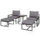 Outsunny 5 Pieces Outdoor Patio Furniture Set with Ottomans, Cushions, Small Patio Sofa Set for Garden, Backyard, Poolside, Grey | The Comfy Couch Canada