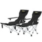 Outsunny Set of 2 Reclining Camping Chair with Foot Rest, Folding Camping Chair w/ Headrest, Cup Holder, Storage Bag, Black | The Comfy Couch Canada