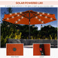 Outsunny 9ft Solar Patio Umbrella Outdoor Sunshade 24 LED Lights Tilt Canopy Orange | The Comfy Couch Canada
