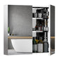 HOMCOM Wall Mounted Mirror Bathroom Medicine Cabinet 2 Doors 3-Tier Shelving Silver.