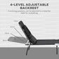 Outsunny 2PCS Adjustable Outdoor Lounge Chair, Garden Folding Chaise Lounge w/ Reading Hole Reclining Tanning Chair Seat, Folding Camping Beach Lounging Bed with Head Support Black | The Comfy Couch Canada
