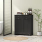 HOMCOM Laundry Cabinet, Tilt Out Laundry Hamper Cabinet with 2 Baskets, Bathroom Hamper Cabinet with 2 Drawers, Black.