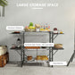 Outsunny Aluminum Folding Camping Kitchen Cook Station Carrying Bag 4 Side Tables 2 Shelves BBQ RV Picnic Black.