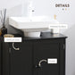 HOMCOM Black Under Sink Vanity: Pedestal Bathroom Cabinet with 2 Doors & Shelf for Compact Storage | The Comfy Couch Canada