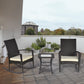 Outsunny Rocking Chair Set 3pc Rattan Wicker Outdoor Patio Furniture with Side Table Comfortable Brown | The Comfy Couch Canada