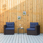 Outsunny 2 Pieces Patio Wicker Corner Sofa Set, Outdoor Freely Combination PE Rattan Furniture, with Curved Armrests & Padded Cushion | The Comfy Couch Canada