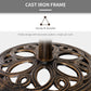 Outsunny Round Cast Iron Patio Umbrella Base: Outdoor Stand Holder for Φ38/48mm Poles, Bronze | The Comfy Couch Canada