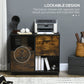 Vinsetto Lateral File Cabinet: Drawers, Lock, Open Shelves, Wheels, Rustic Brown Finish, Office Furniture | The Comfy Couch Canada