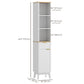 HOMCOM 67" Tall Bathroom Cabinet, Narrow Bathroom Storage Cabinet with 3 Open Shelves, Drawer and 2 Adjustable Shelves, White | The Comfy Couch Canada