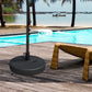 Outsunny 48lb Heavy Duty Patio Umbrella Stand: Water Filled Steel Pole Outdoor Base Black | The Comfy Couch Canada