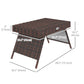 Outsunny Rattan Foldable End Table Outdoor Metal Frame Patio Wicker Coffee Side Table for Poolside Lawn Garden Brown | The Comfy Couch Canada